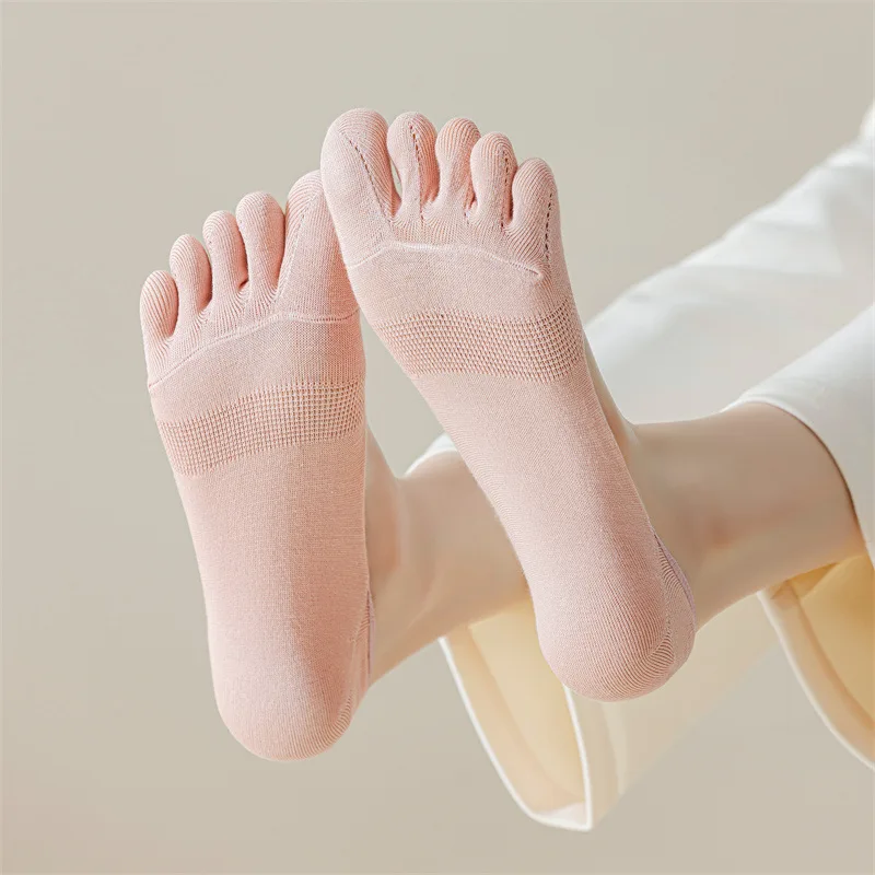 Women Toe Socks Fashion Breathable Summer Ultrathin Five-finger Sock Invisible Cotton Candy Color Ladies girl 5 Finger Boat Sox