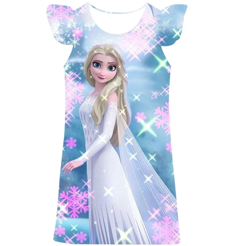 

Платье для девочек с мультяшным принтом «Холодное сердце 2», лето 2022, модные платья принцессы «Холодное сердце», Детский Повседневный костю...