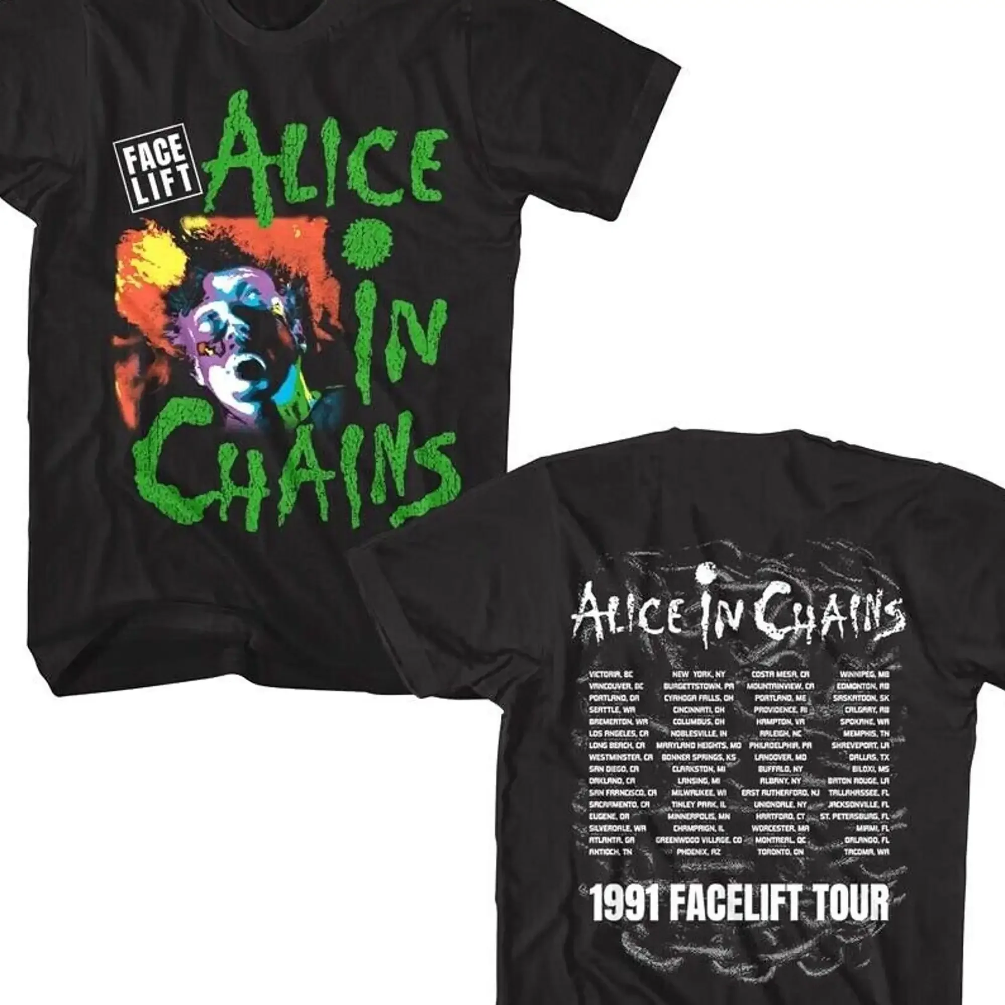 Мужская футболка Alice in Chains Face Lift Tour 1991 футболки