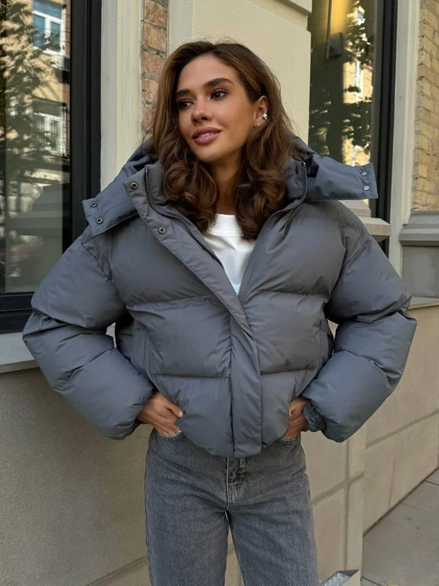 Фото Свободное хлопковое женское зимнее пальто с капюшоном Jaet ort Sle, длинное све, на молнии, цветное, для поездок на работу, Faion №4