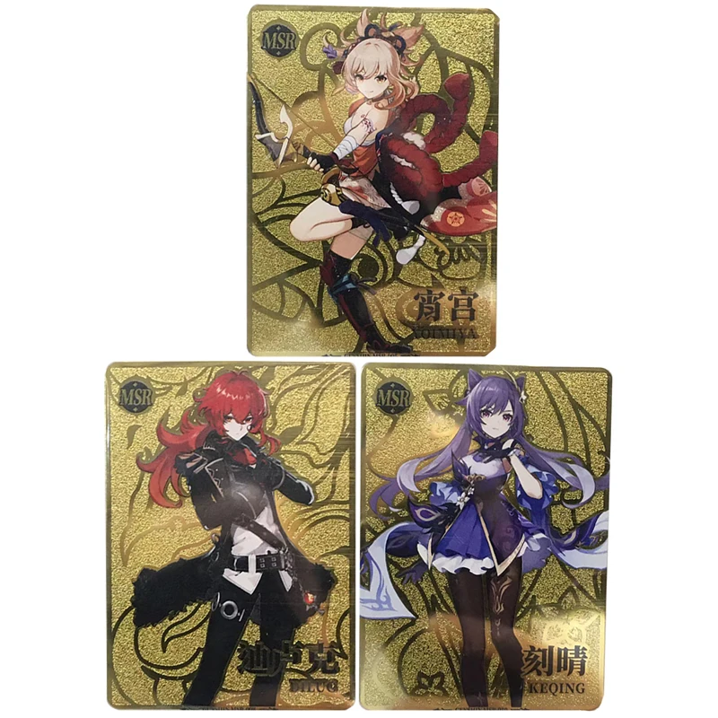 

Genshin Impact Metal Card Rare Kaedehara Kazuha Mr Msr Engraved Board Game Toys Child's Birthday Present Collection Card