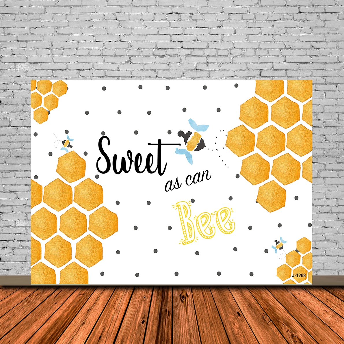 

Виниловый фон для фотосъемки новорожденных малышей вечеринки дня рождения пчела медово-желтый