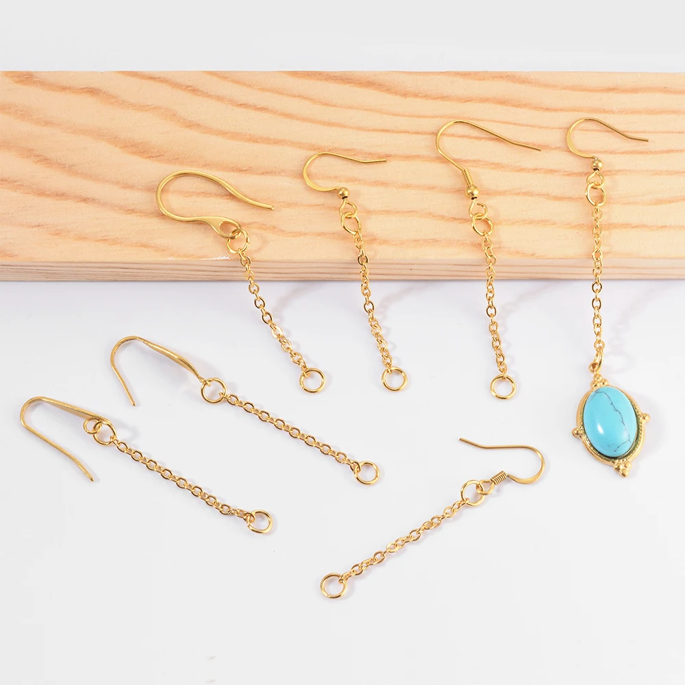 10Pcs Stainless Steel Gold Long Tassel Chain Drop Dangle Earrings Ear Line Earrings Chain for Diy Jewelry Makings Accessories
