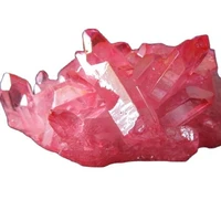 85g unique natural electroplating red crystal cluster skeletal quartz point wand mineral healing crystal druse vug specimen