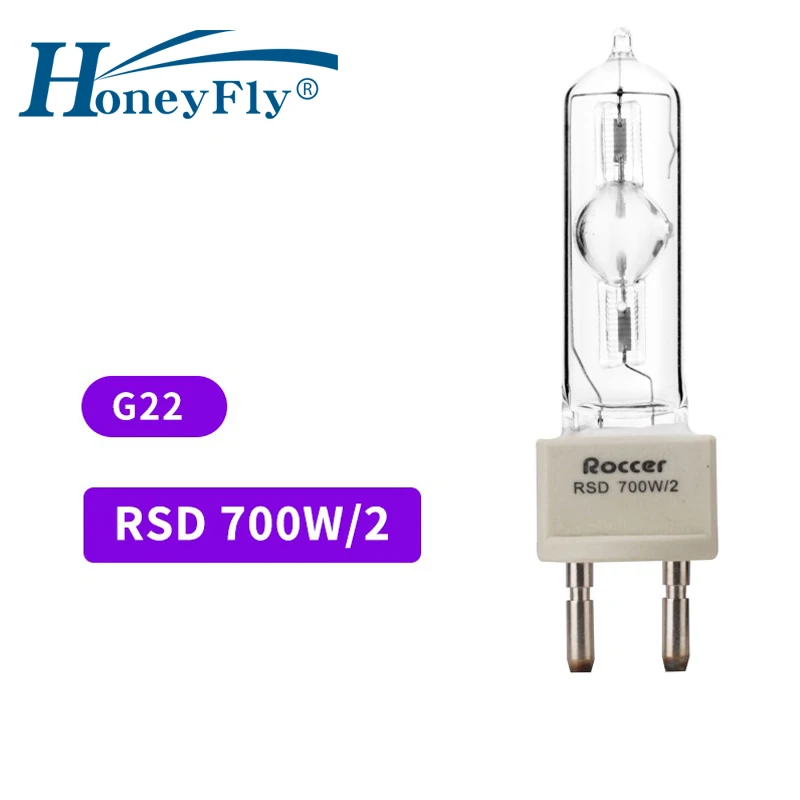 HoneyFly MSR700W/60 Metal Halogenide Dysprosium Lamp HSR G22 100-240V Marine Metal Halide Bulb Capsule Clear Aero Single Ended