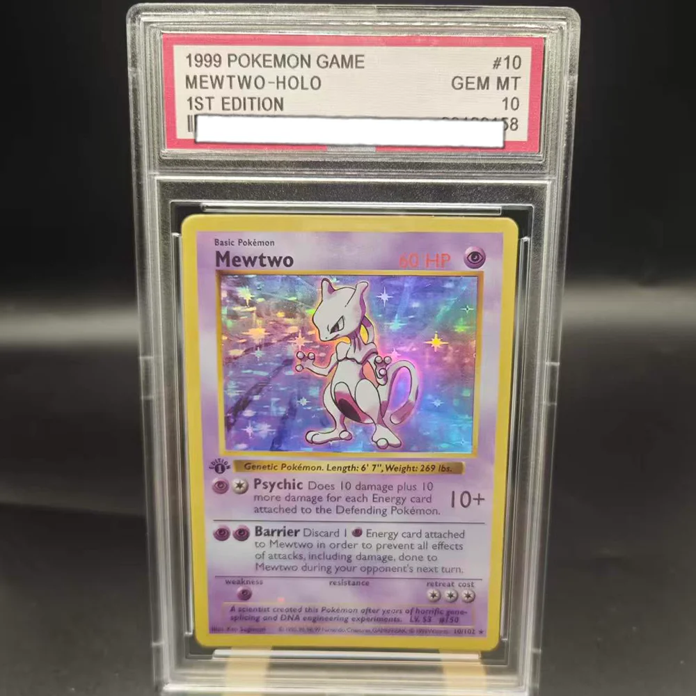 Фото Коллекционная карта для игры PTCG DIY 1999, английская версия, 1ST VENUSAUR-HOLO Mewtwo-Holo, рейтинг 10 баллов, аниме-карта, подарок, игрушка №2
