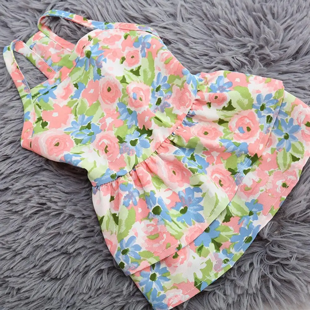 

Dog Dress Fashion Eye-Catching Cartoon Pattern Vibrant Color Puppy Dress Summer Small Dog Princess Cosplay Costume for Home Wear