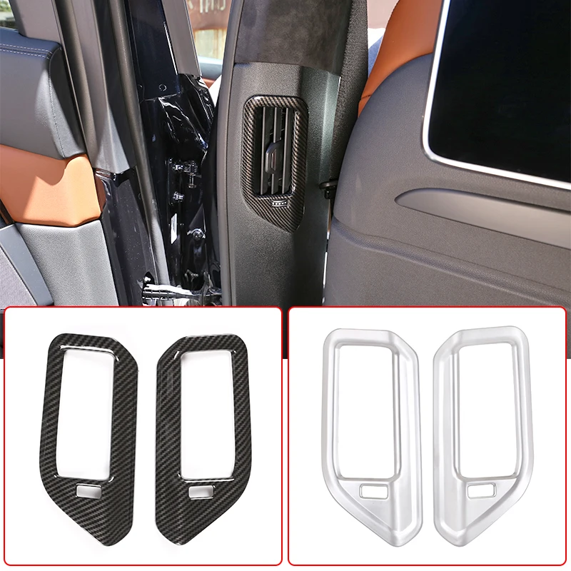 

2pcs Car Parts B Pillar Air Vent Frame Cover Trim Carbon fiber ABS Chrome For BMW X5 G05 X7 G07 2019-2020 Car Interior Accessory