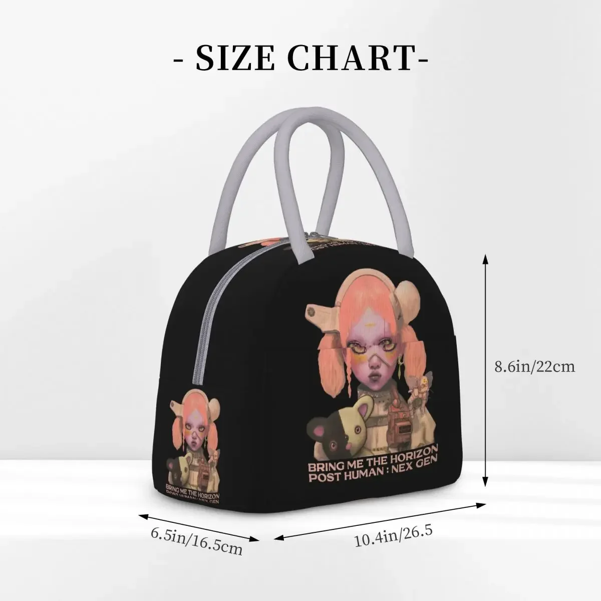 Изолированная сумка для ланча Rock POST HUMAN NeX GEn BMTH Horizon Band Merch школьный контейнер