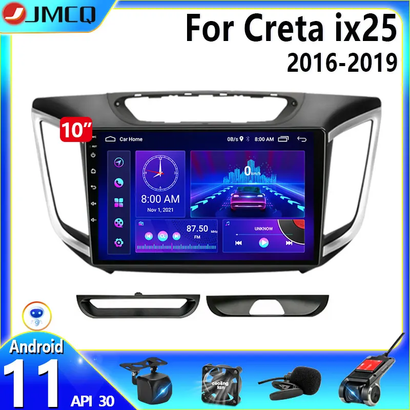 Android 11 2-дин автомобильный радио для Hyundai Creta ix25 2016-2019 GPS-навигация Мультимедиа Видеоплеер Авто DVD Стерео Разделенный экран включен.