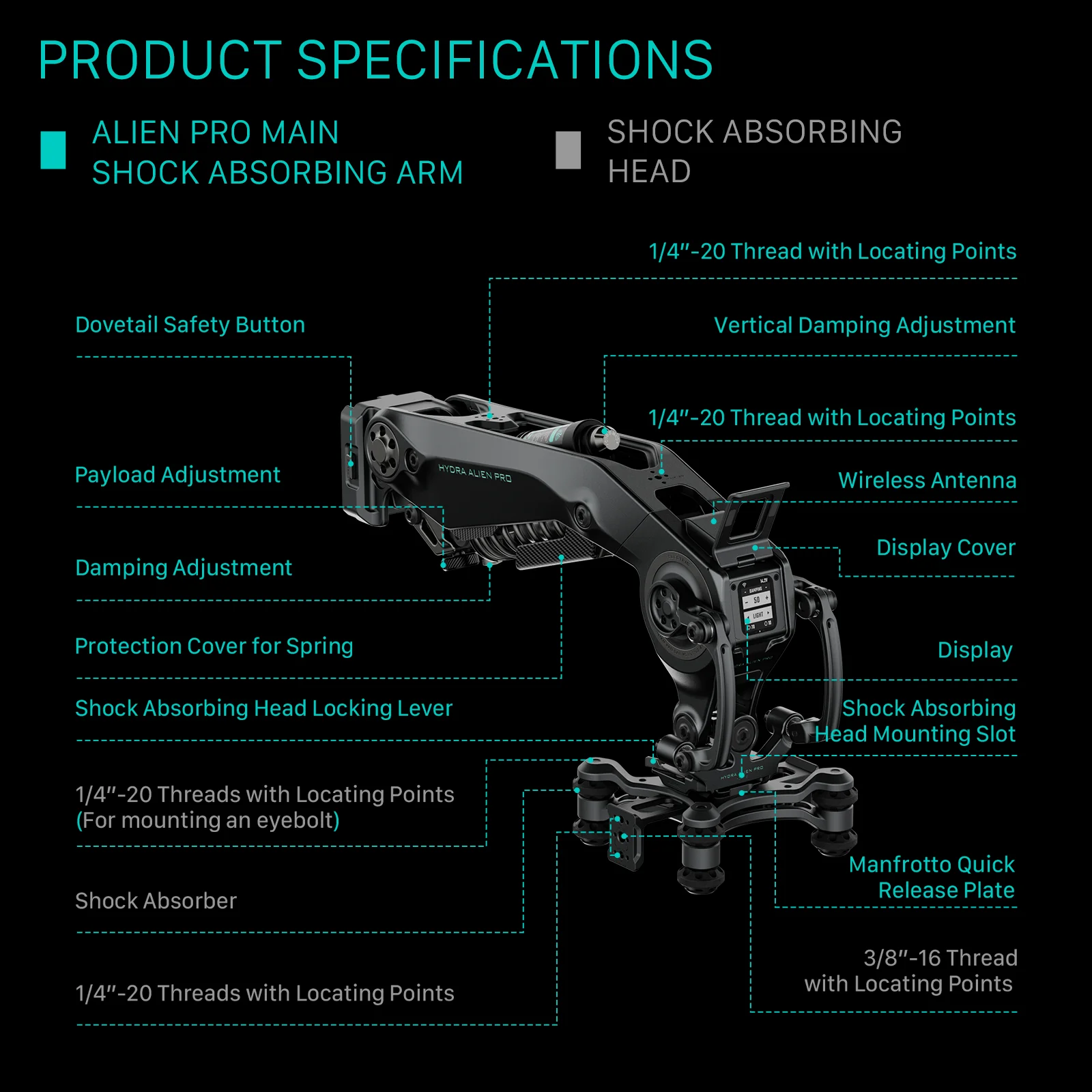 Аксессуары для автомобильной монтажной системы TILTA HDA-T18-B-V Hydra Alien Pro