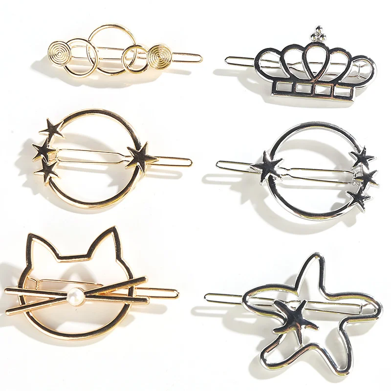 

Chic Metal Geometric Hair Clip Round Triangle Barrettes Hairpin Barrette Hair Claws Women Girls Fashion Hair Accessories Gifts