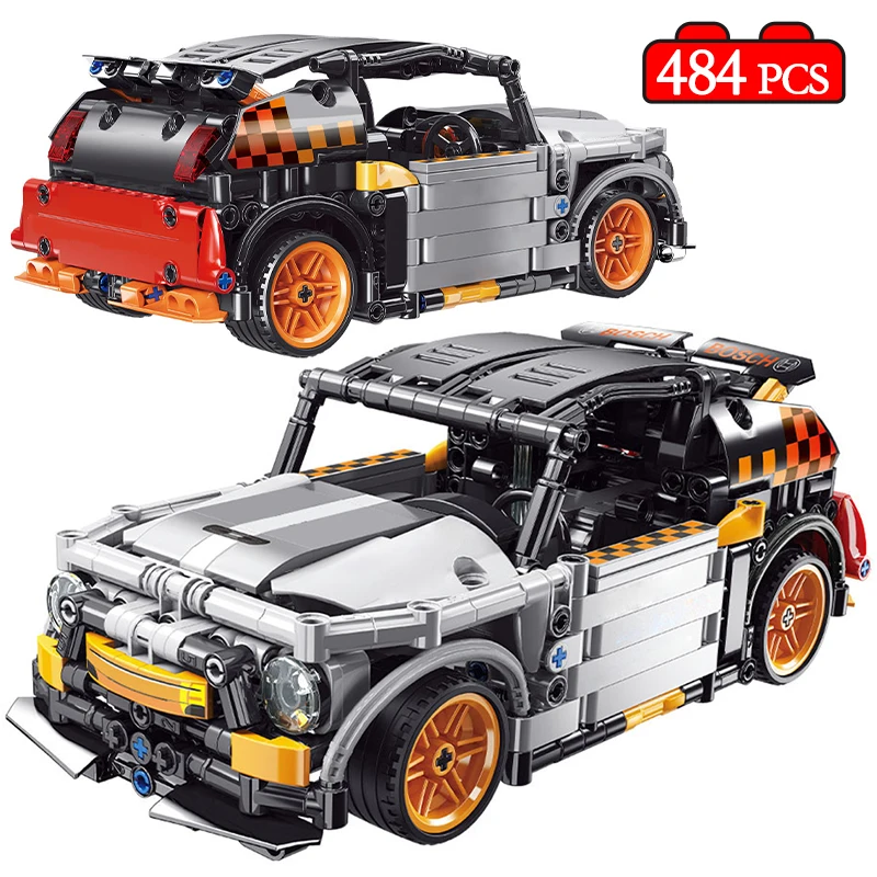

484pcs City Technical Pull Back Racing Speed Car Building Blocks MOC Mechanical Off-road Rush Vehicle Bricks Toys for Kids Gifts