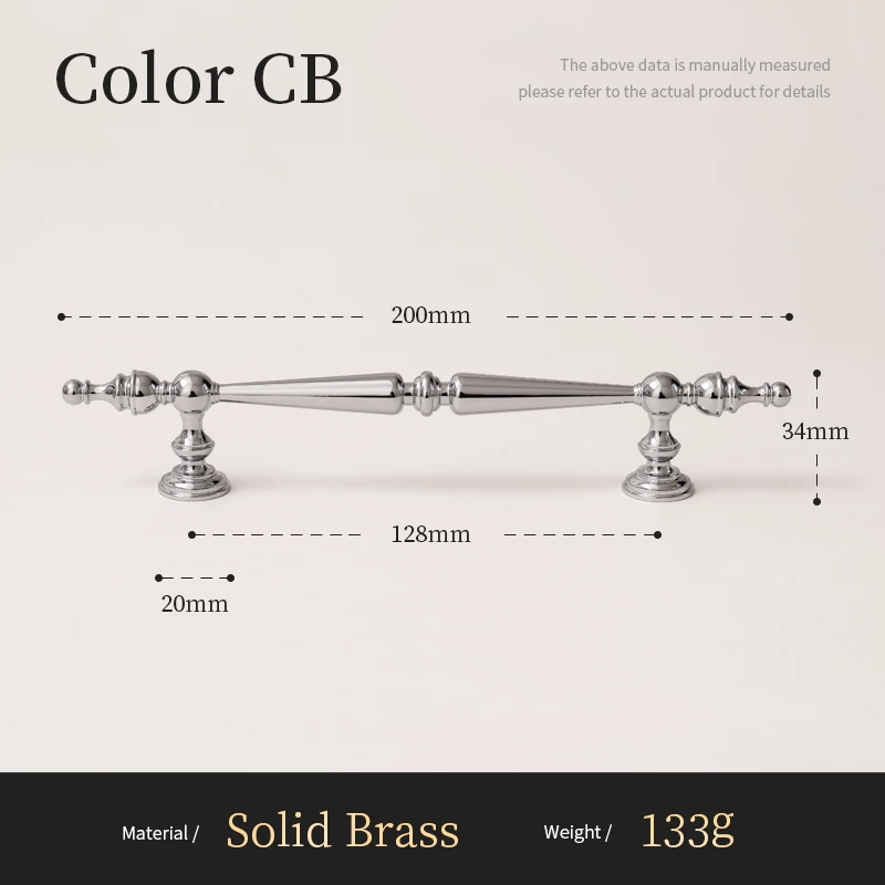 Сантая Ручки для шкафов из латуни, хромированные