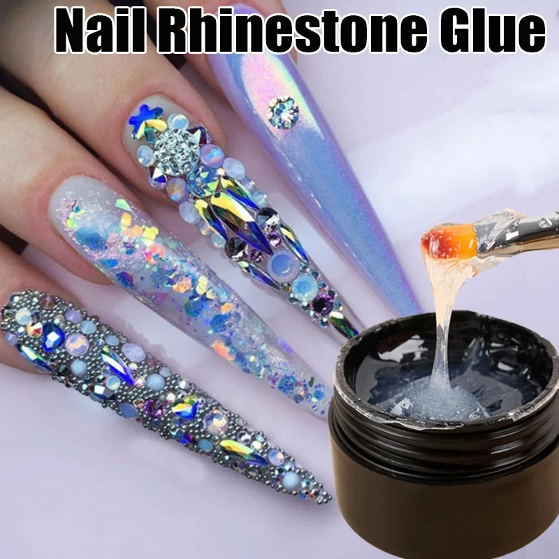 

20ML Nail Art Rhinestone Gel Fast-Dry Adhesive Sticky UV Nail Polish Glue DIY Nail Art Crystal Gems Jewelry Decoration Glue