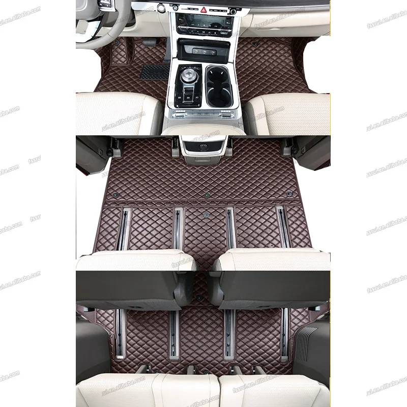 

leather car interior floor mat for kia carnival ka4 2021 2022 2023 2024 2025 mpv accessories carpet mats styling foot rest