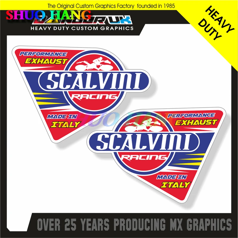 

Наклейки на выхлопные трубы SCALVINI, виниловые автомобильные аксессуары для тяжелых условий эксплуатации на мотокроссе, забавные гоночные спортивные наклейки