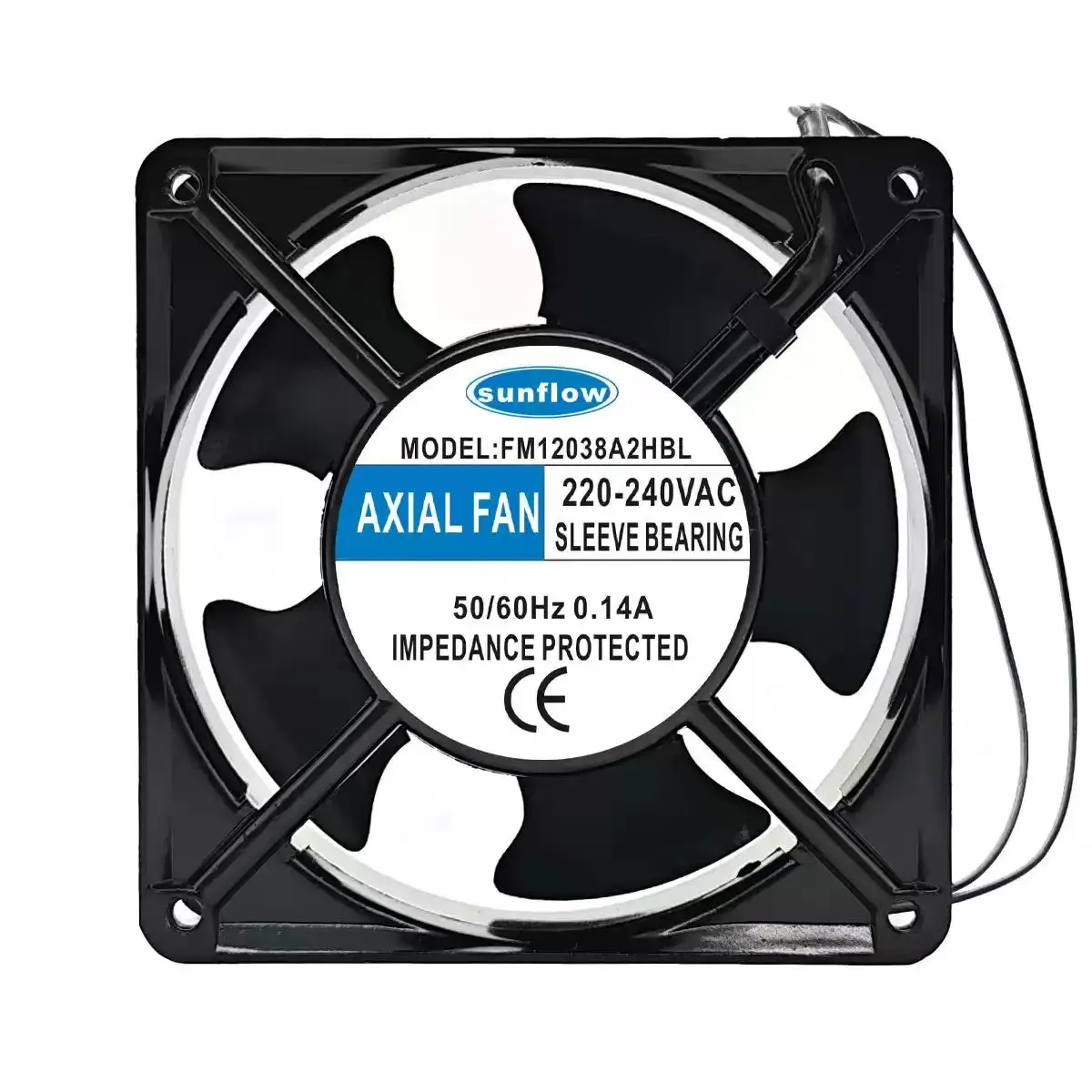 Фото Вентилятор охлаждения для промышленных шкафов Sunflow FM12038A2HBL, 220-240В, 12038, 120мм, 12см, с алюминиевой рамой и двойным шарикоподшипником №1