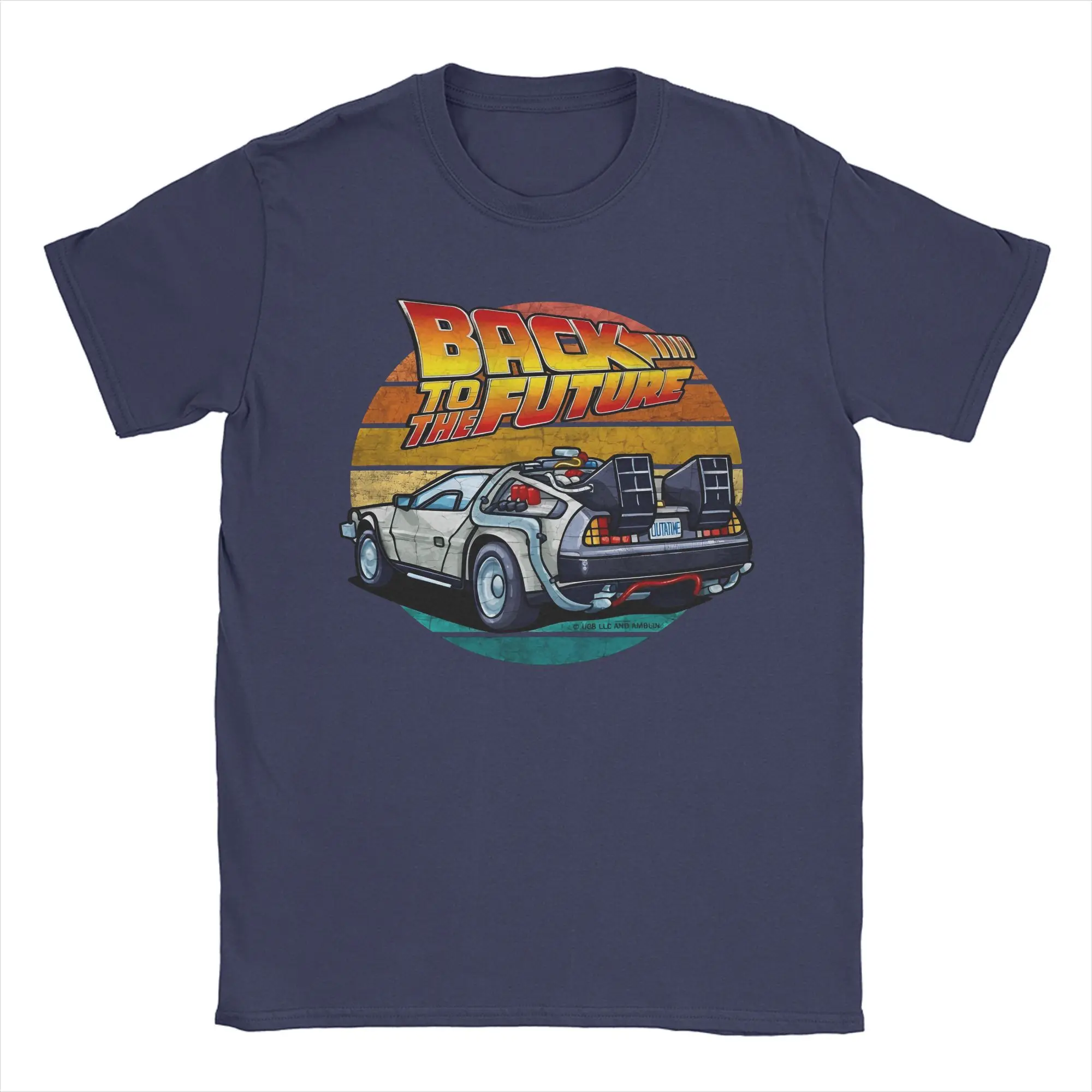 Back to the Future DMC DeLorean T Shirt Men's 100% Cotton Vintage T-Shirt Round Neck Tee Short Sleeve Clothes Gift Idea