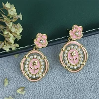 s925 new flower small fresh fashion high end exquisite earrings niche design super fairy like temperament ear jewelry