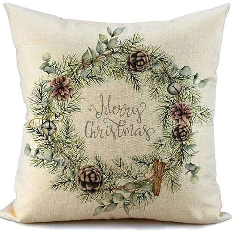 

Домашнее рождественское украшение, льняная наволочка, чехол для диванной подушки, украшение для дома, можно настроить для вас 40x40 50x50 60x60 45x45