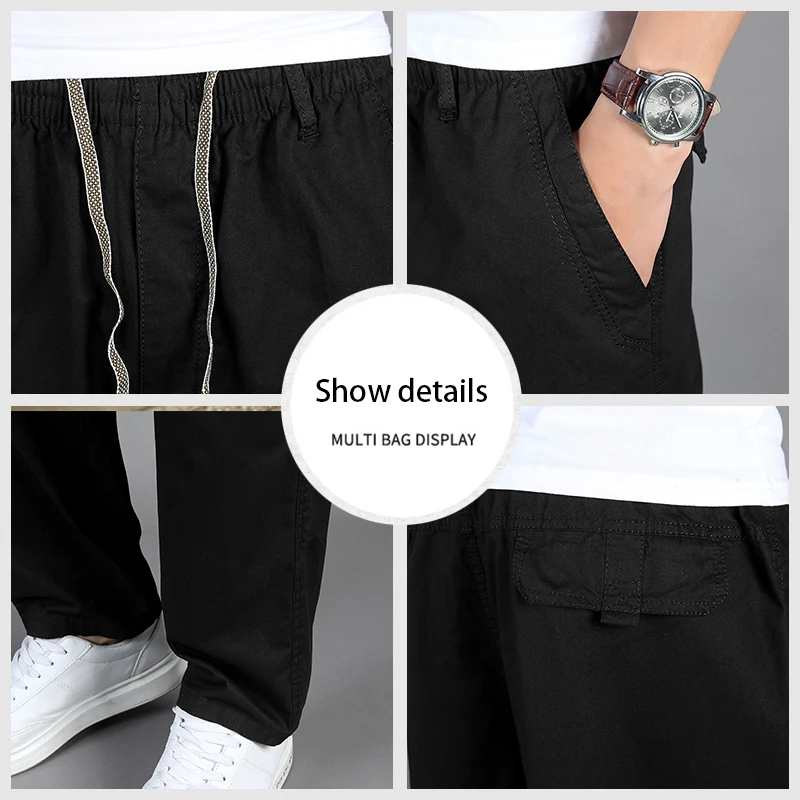 Мужские хлопковые полукомбинезоны удобные брюки длинные новинка 2022 модные