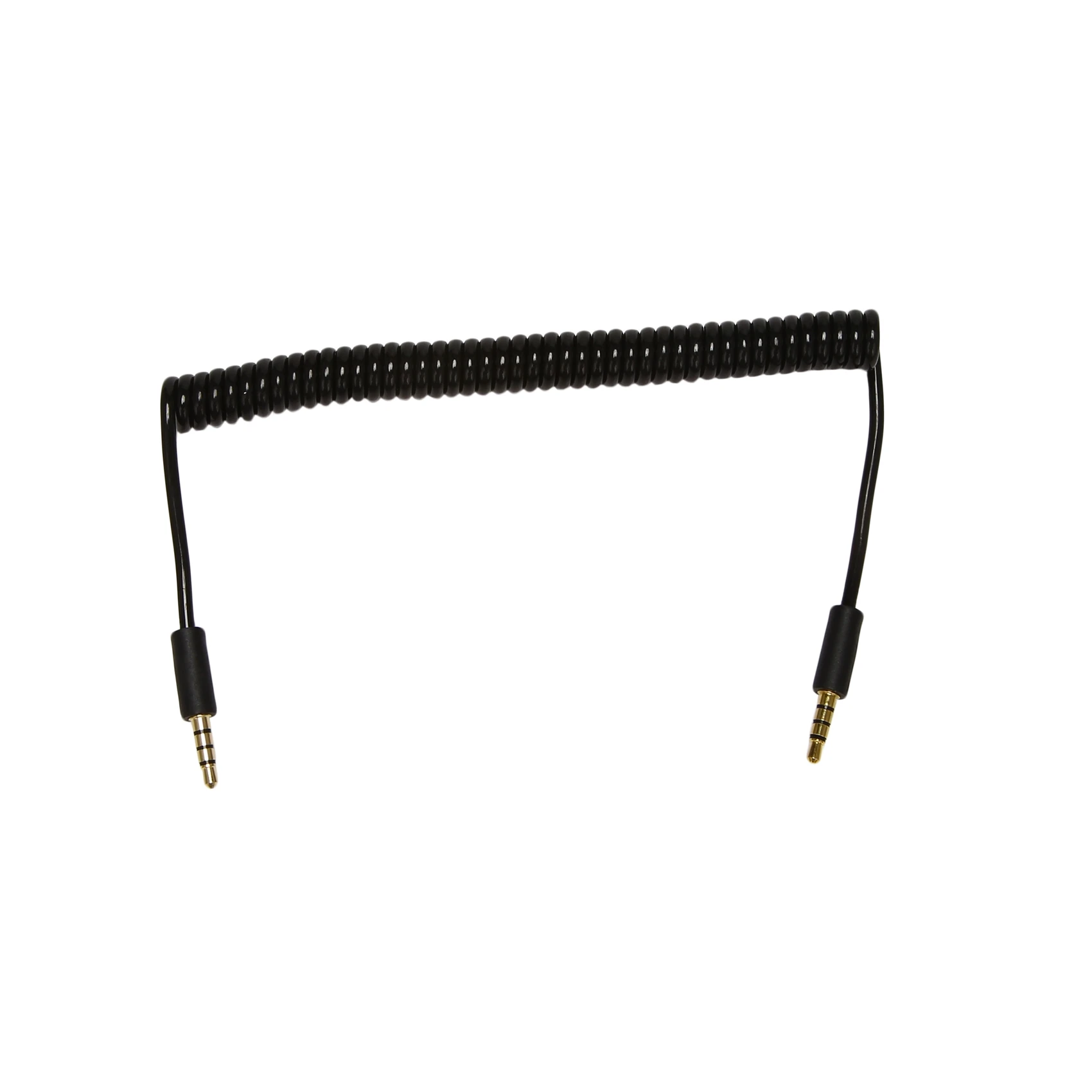 

3.5mm Male to Male Jack 4 Pole Extension Aux Audio Coiled Spiral Cable