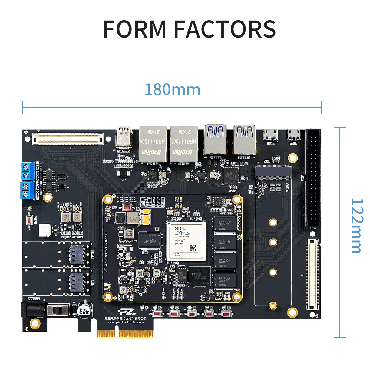 Карта PUZHI ZU2CG ZU3EG: Xilinx ZYNQ UltraScale XCZU2CG XCZU3EG Плата разработки FPGA USB3.0 DP PCIe 3.0