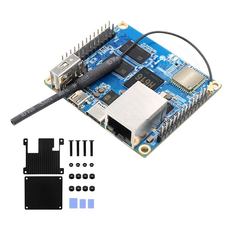 

For Orange Pi Zero2 Development Board+Heat Sink 1GB DDR3 RAM Allwinner H616 Gigabit LAN Wifi BT5.0 Run Android Linux