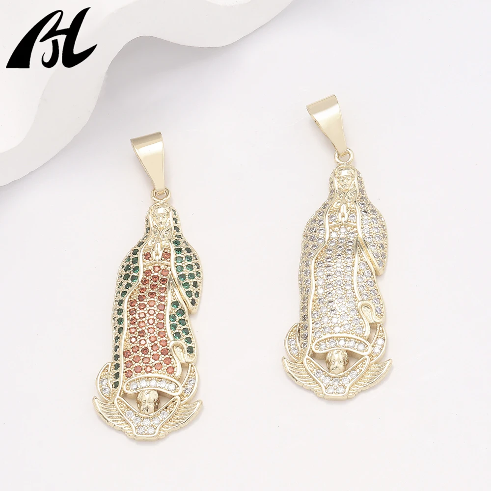 Модная подвеска в стиле хип-хоп католицизм очаровательные цветные бриллианты