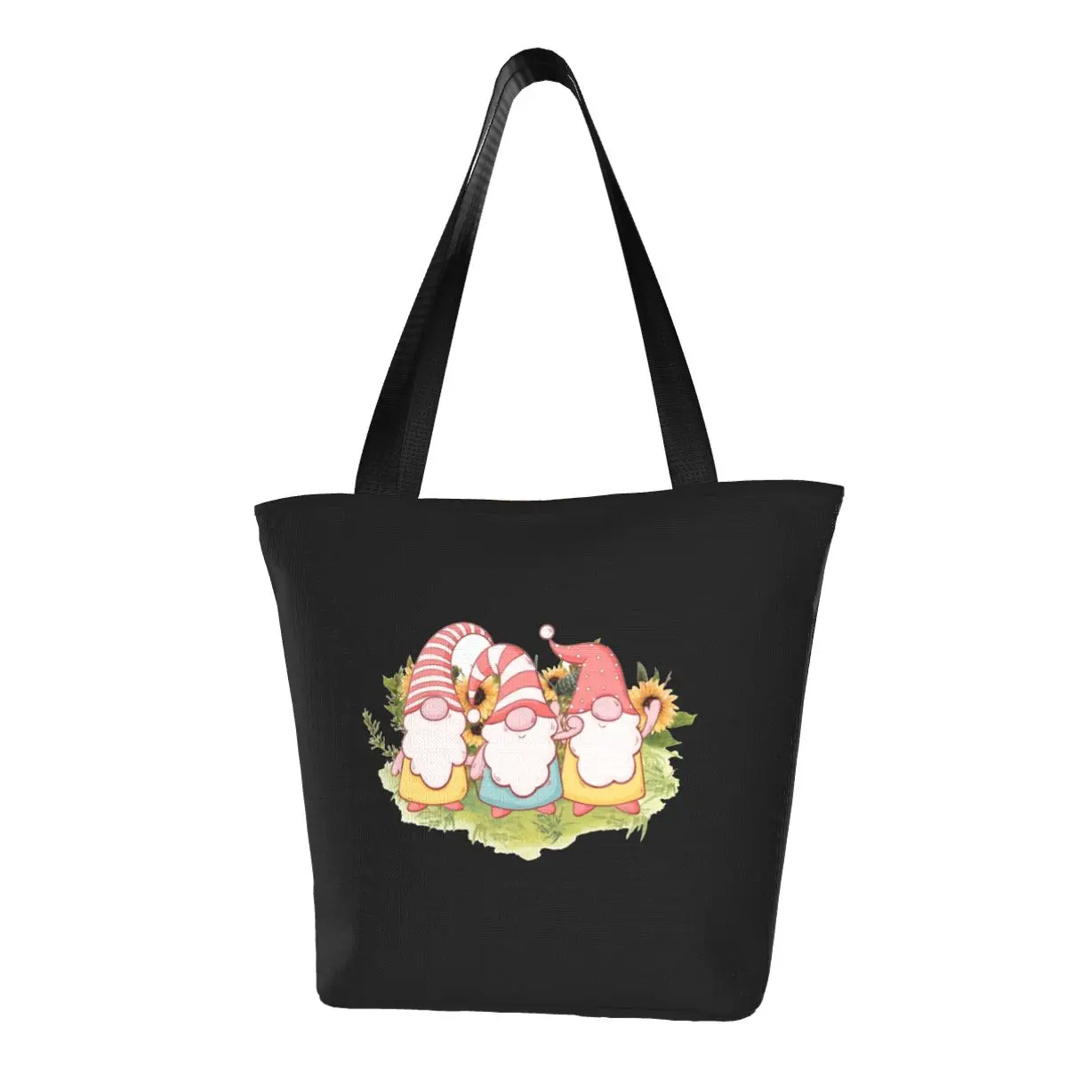 

Garden Gnomes Sunflower Shopper Bag Graphic Art Cute Summer Print Shopping Bags Ladies Casual Tote Bag Beach Female Handbags