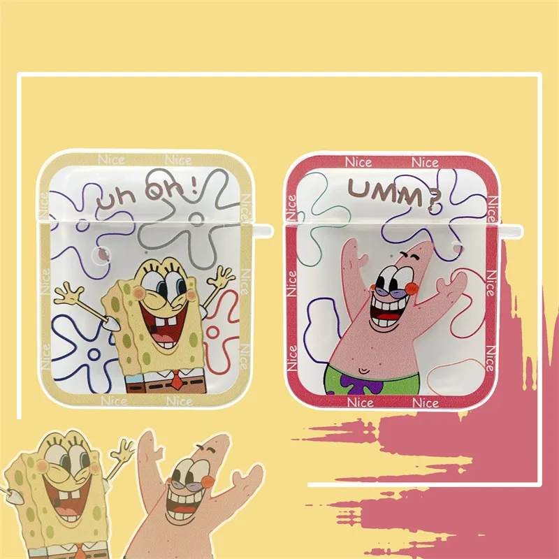 

Kawaii Spongebob Squarepants Patrick Star Cute Airbods Pro2/3 Protective Case Apple Bluetooth Wireless Headset Case Soft Shell