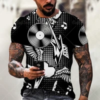 mens and womens 3d guitar printed t shirt fashion short sleeve t shirt daily life music instrument t shirt new 2022