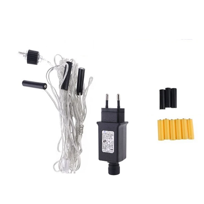 

One for Three Battery Eliminator Replace Battery Cable for Radio Holiday LED Light Lamp Electric Toy,EU Plug