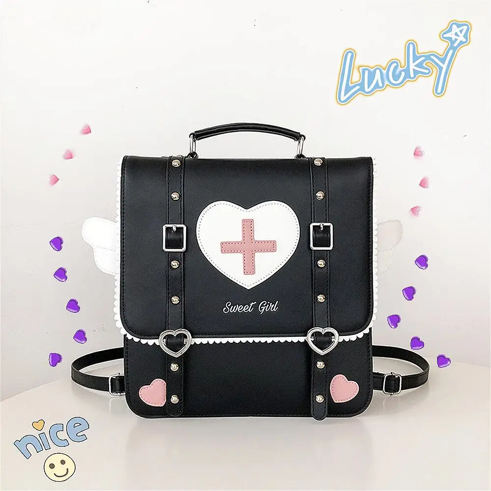 

Lolita large capacity diagonal cross bag Japanese college style girl handbag JK uniform student shoulder bag Kawaii backpack