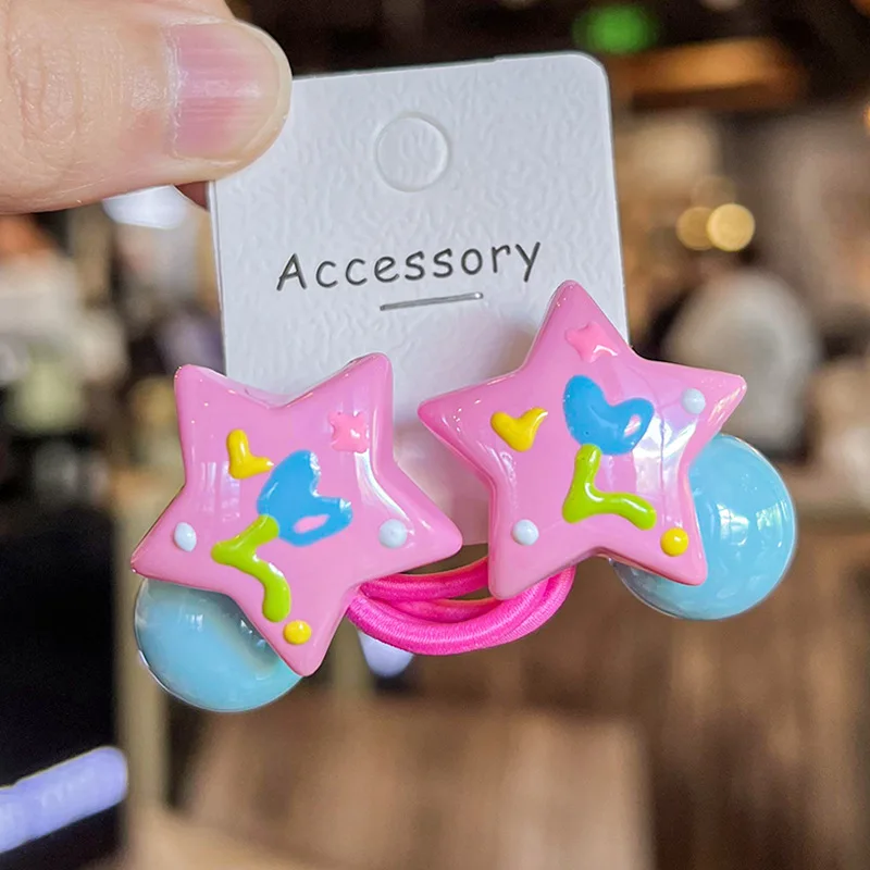 2 шт. Детские эластичные ленты для волос в форме звезд