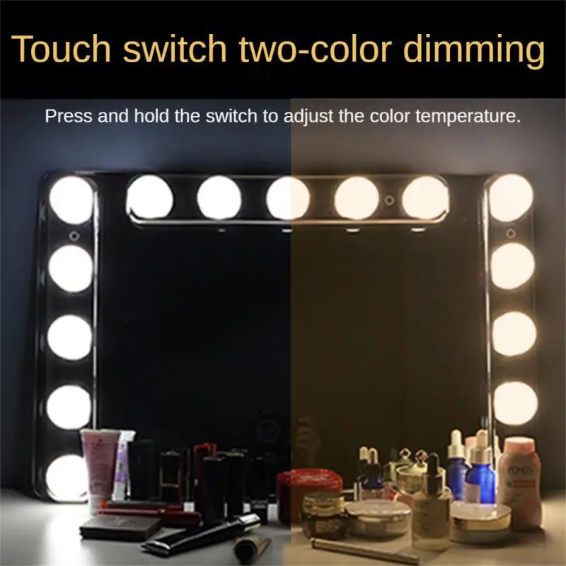 

Vanity Mirror Wall Lamp Portable Low Power Consumption Stepless Dimming Usb Charging Power Supply Without Installation