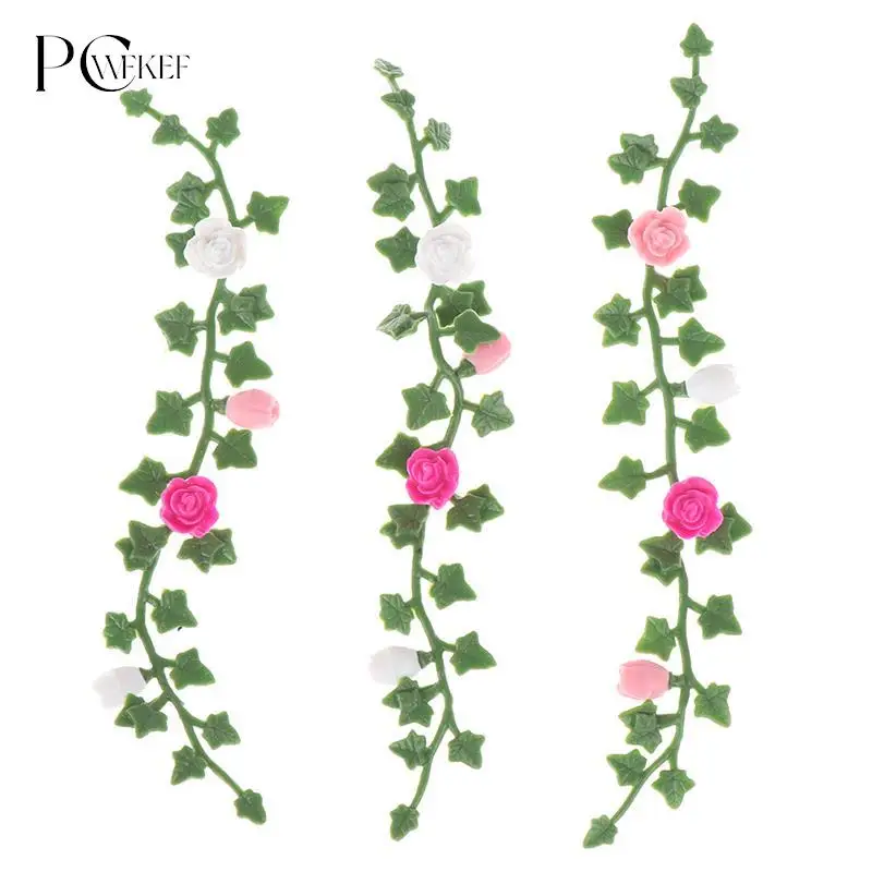 

1:12 Dollhouse Miniature Rattan Flower Vine Model Garden Decoration Accessories Doll House Miniature Flower Vine