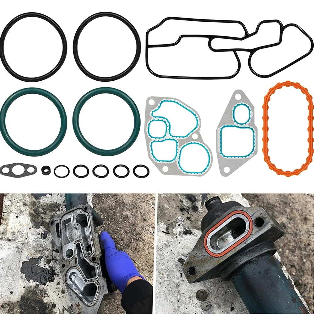 

Комплект монтажных прокладок масляного радиатора Chuang Qian для Navistar и International 1993-1997 DT466E 1823182 C95, 1823182 C94