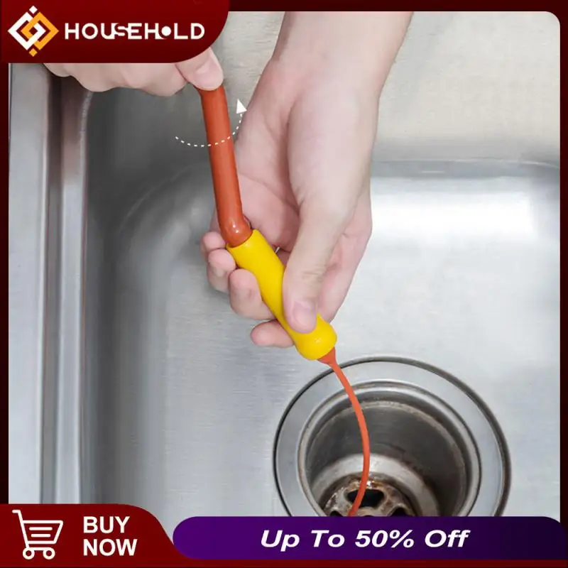 

Washbasin Sink Dredge Clog Remover Cleaning Household Sewer Hair Cleaning Artifact Orange Yellow New Modern Minimalist 630mm