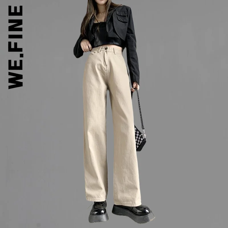 

We.Fine Denim Pants 2022 Y2k Leisure Women Jeans High Waist Bottom Hip Jeans Overalls Washed Vintage Woman Jeans Female