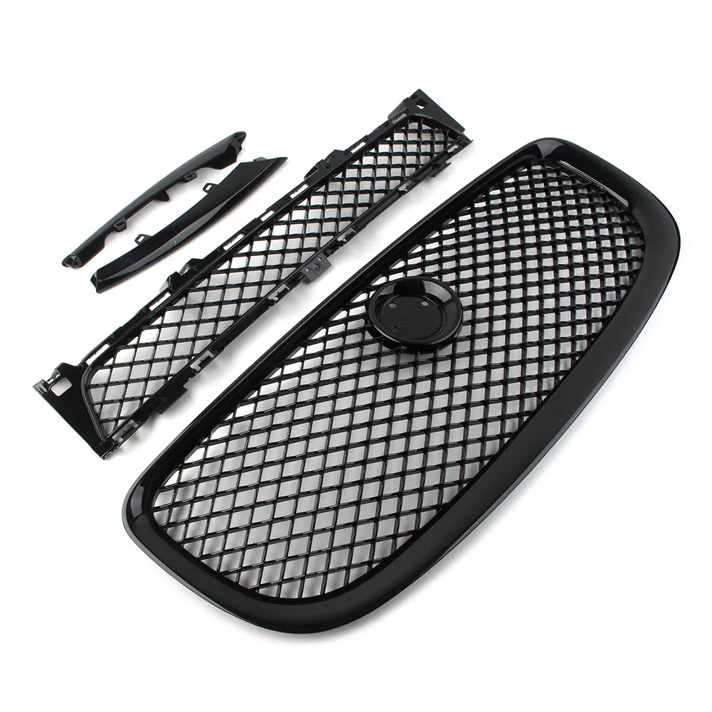 4 шт. глянцевый черный автомобильный передний бампер решетка верхняя + нижняя