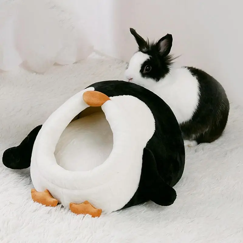 

Hamster Bed Penguin Shape Guinea Pig Bed Cozy Pet Bed Warm Cave Nest For Hedgehog Guinea Pig Small Animals Hamster Accessories