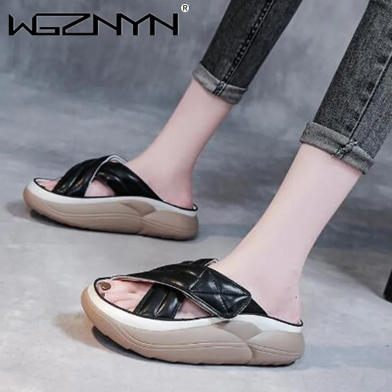 

2022 Summer New Roman Peep Toe Women Slippers Retro Weave Solid Women Plataform Casual Shoes Wedges Outside Wear Lady Sandals