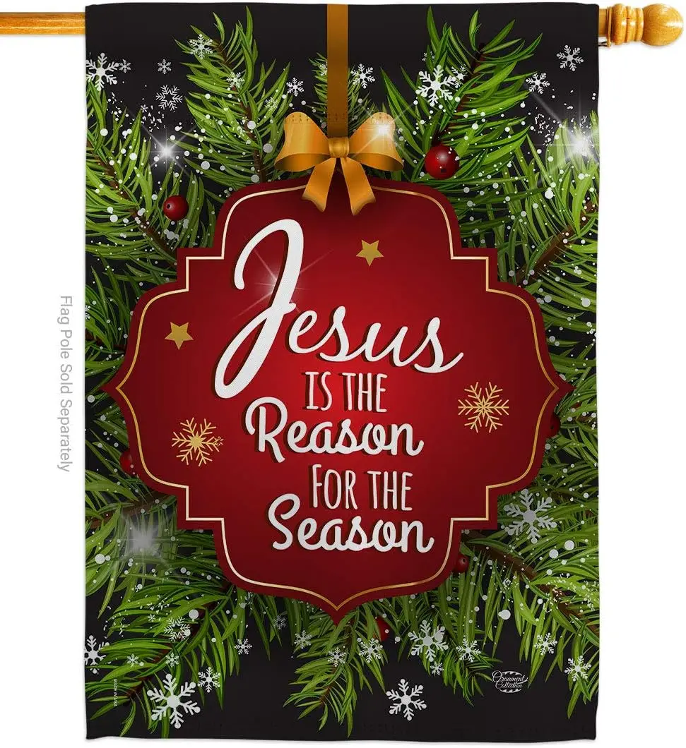 Гобелен Иисус – это причина рождественские подарки Рождественский дом флаг зима