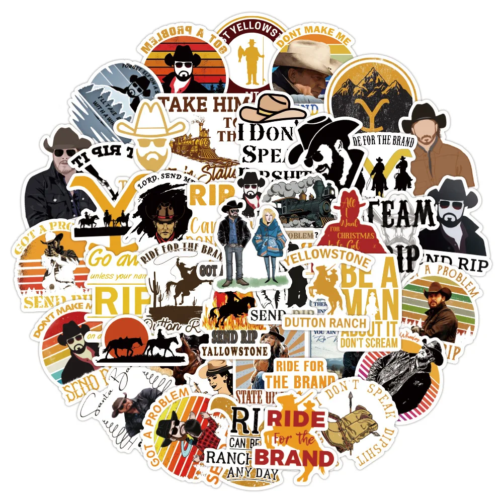 10/30/50PCS Yellowstone TV Show Graffiti Stickers DIY Luggage Phone Fridge Motorcycle Notebook Waterproof Sticker Decals Toys - купить по