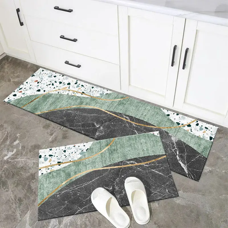 

Absorbent Kitchen Mat Set Non-slip Quick Drying Carpet Bathroom Floormat Toilet Washable Entrance Doormat Living Room Rugs