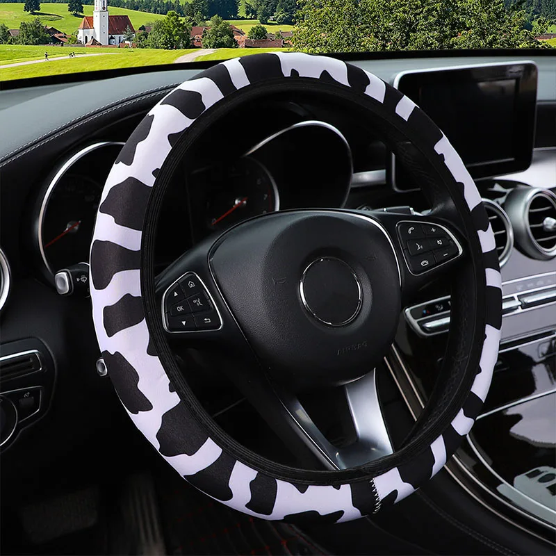 

Pattern Car Steering Wheel Cover Diving Material Car Steering Covers Elastic Band Auto Decor Car Assessoires Interior for Women