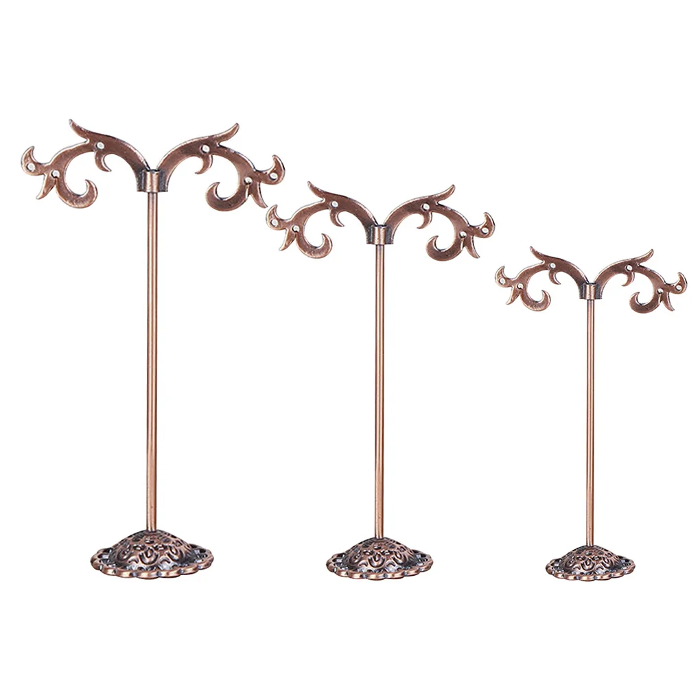 

3pcs Tree Shaped Jewelry Stand Earring Dangling Earring Necklace Display Holder Rack Organizer, Black