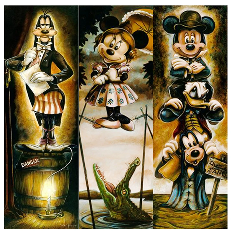 

BIG 5D Diamond Painting Mickey Mouse Goofy Magic Disney Square Circle 5D DIY Embroidery Mosaic Rhinestone Picture Home Decor
